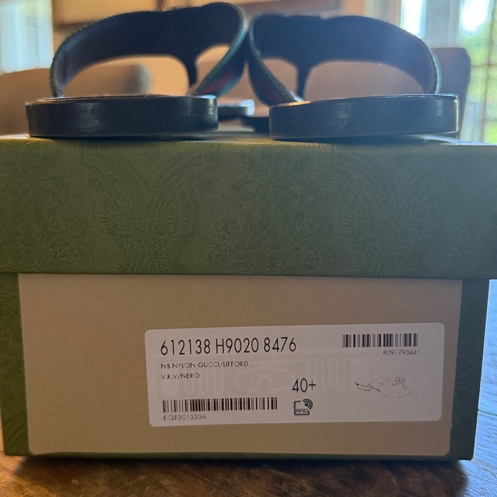 ♥️Authentic Gucci GG  Web thong sandals, Flip Flops, Size 40.5 ♥️ - Picture 12 of 14